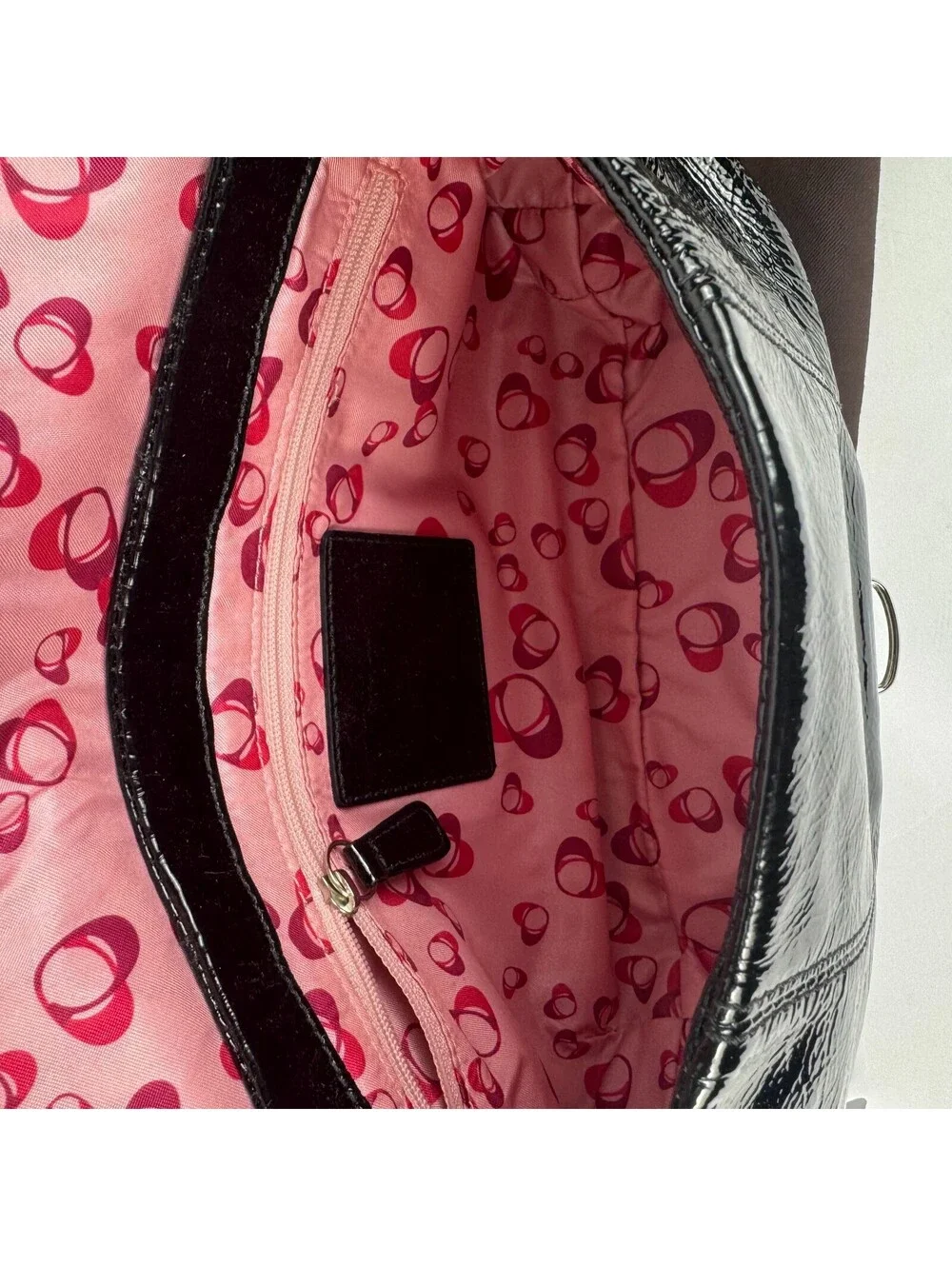 Y2K Coach Poppy Lyla Onyx Crossbody Bag Black Patent Leather Shoulder Purse